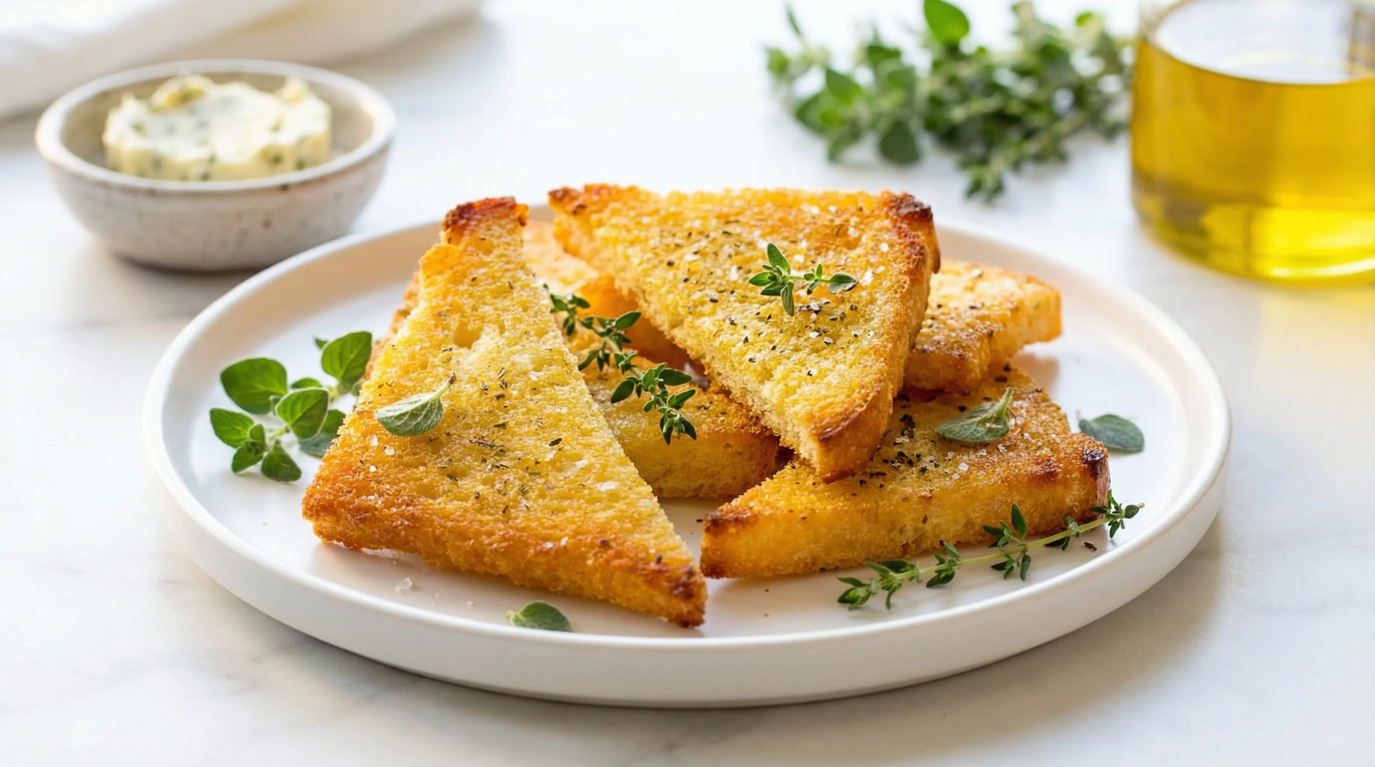 Crispy Low FODMAP Garlic Bread with Herb Butter - Low FODMAP Recipe