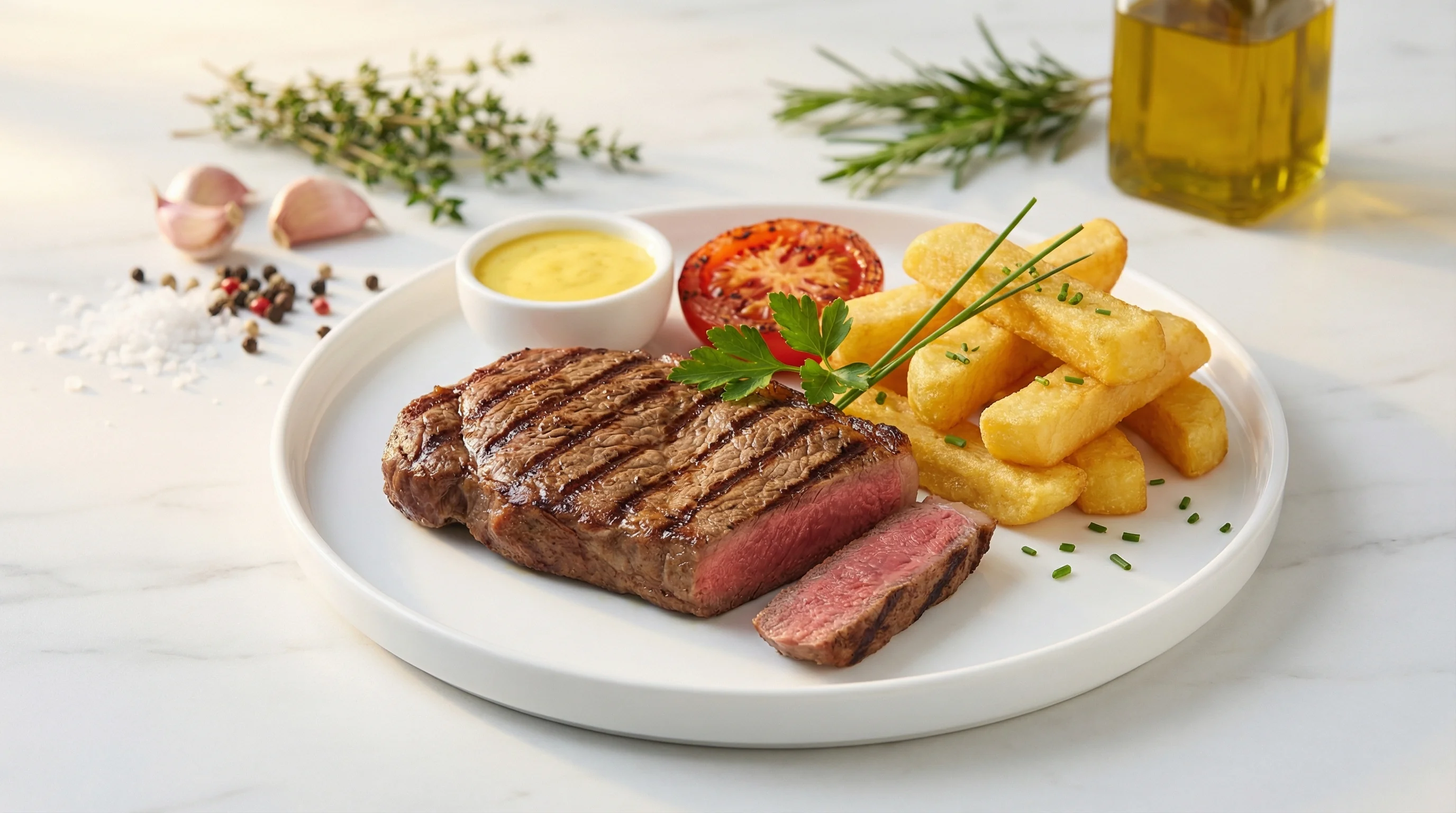 Perfect Grilled Sirloin with Double-Fried Chips (Low FODMAP) - Low FODMAP Recipe